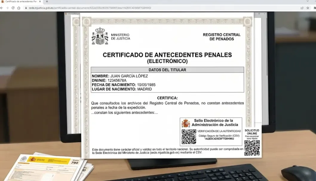 Certificado de antecedentes penales online Ministerio de Justicia