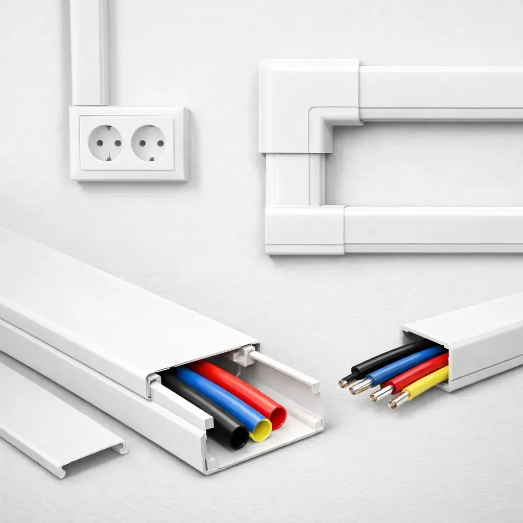 Canaletas de PVC para ocultar cables en pared