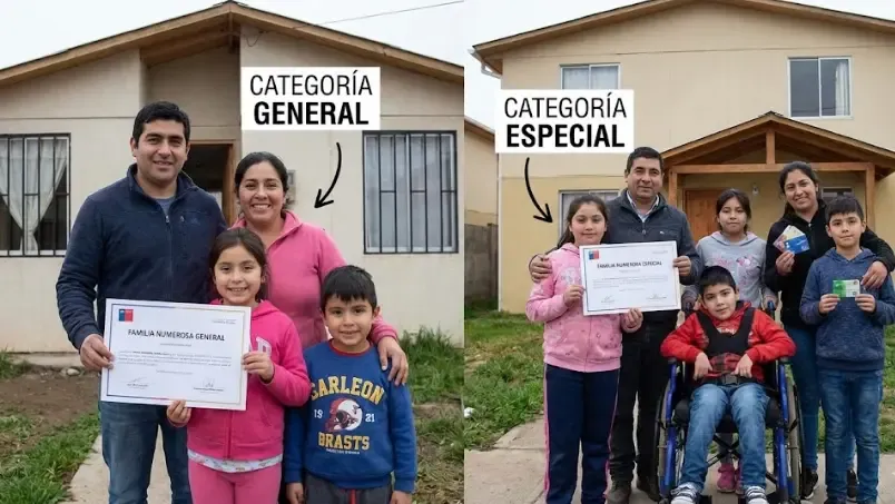 Infografía comparativa entre beneficios de categoría general y especial de familia numerosa