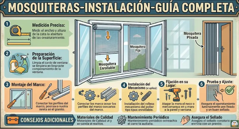 Mosquiteras: Guía Completa de Instalación (Fijas, Enrollables y Magnéticas) 2026