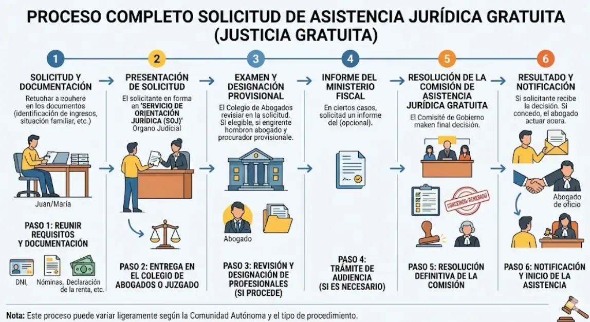 Proceso completo solicitud justicia gratuita