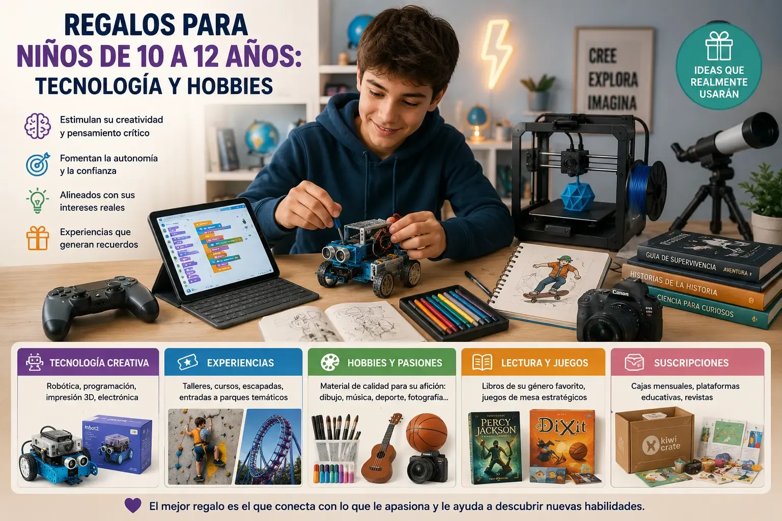 Regalos para niños de 10 a 12 años: tecnología y hobbies